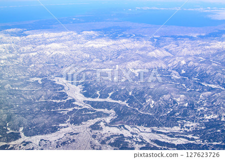 A beautiful view of the Tateyama mountain range from above A beautiful view of the Tateyama mountain range from above 127623726