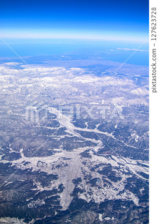 A beautiful view of the Tateyama mountain range from above A beautiful view of the Tateyama mountain range from above 127623728