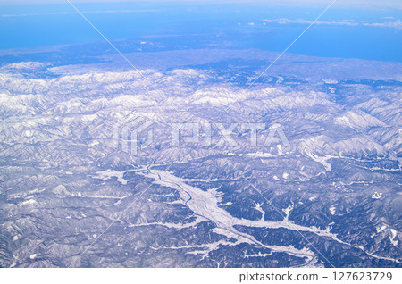 A beautiful view of the Tateyama mountain range from above A beautiful view of the Tateyama mountain range from above 127623729