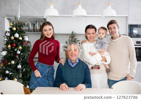 Family members posing for photos 127623786