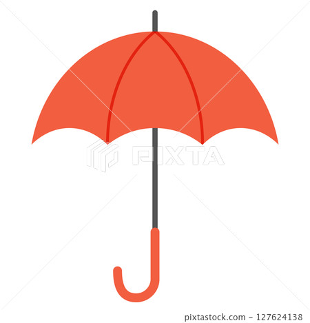 紅色撐開雨傘的簡單插圖 127624138