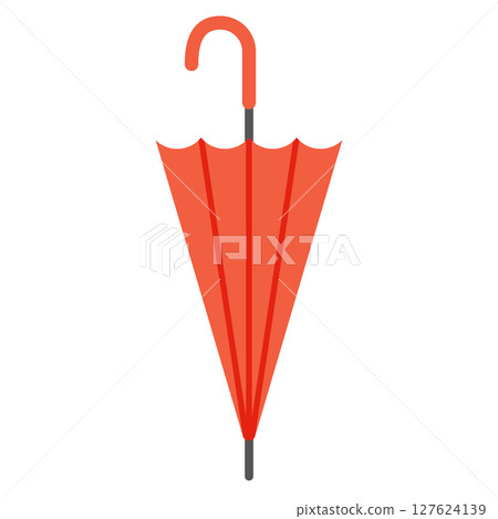 封閉的紅傘平面設計 封閉的紅傘平面設計 127624139