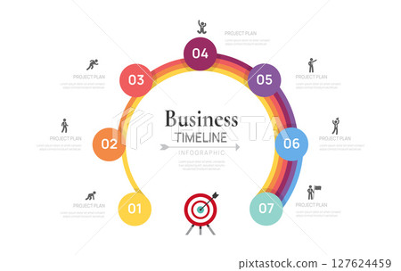 Business road map timeline infographic steps to success growth. with icons and graphic elements. Vector illustration. Business road map timeline infographic steps to success growth. with icons and graphic elements. Vector illustration. 127624459