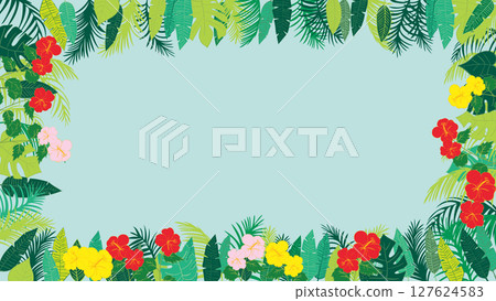 Tropical material frame 1 (16:9) perfect for summer 127624583