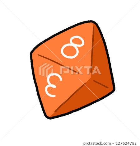 八面體骰的簡單手繪插圖 127624782