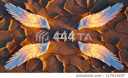 乾燥的地球和天使數字“444” 乾燥的地球和天使數字“444” 127624897