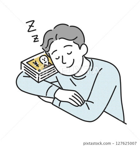 一個正在打盹的男人和一疊鈔票 127625007