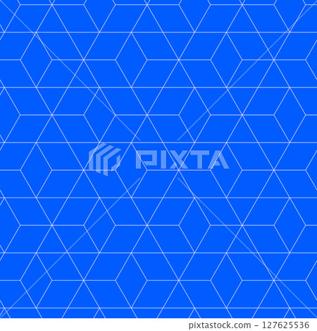 無縫細線菱形圖案。抽象、幾何、相容樣本。藍色。 127625536