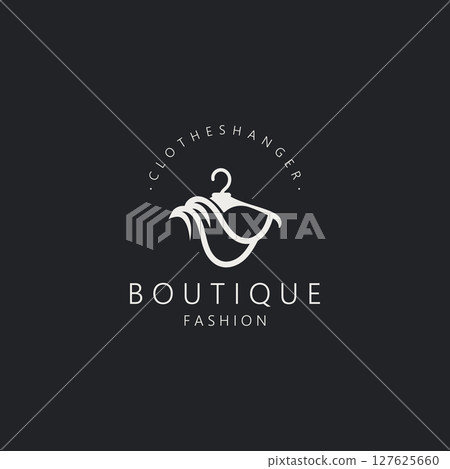 Clothes hanger logo design for business, boutique, lifestyle fashion clothing template Clothes hanger logo design for business, boutique, lifestyle fashion clothing template 127625660