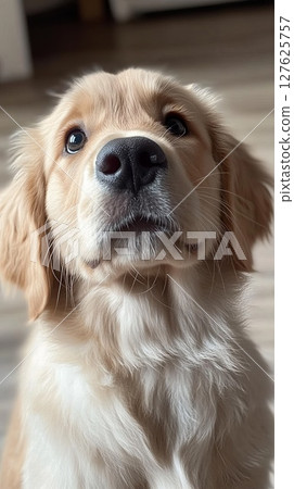 Close-up of golden retriever puppy. 127625757