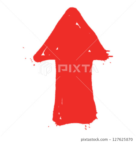 Red Upward Arrow Paint Red Upward Arrow Paint 127625870