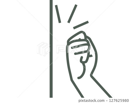 Illustration of a hand knocking Illustration of a hand knocking 127625980