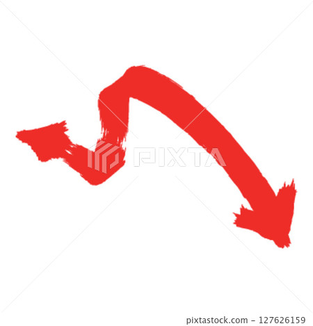 Red Brush Zigzag Arrow Red Brush Zigzag Arrow 127626159
