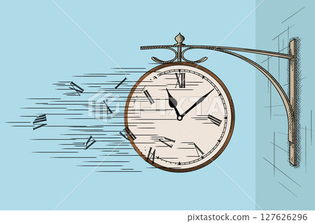 Clock and wind 127626296