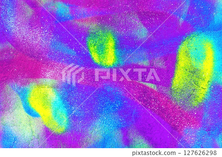 Vibrant Neon Abstract Purple, Blue, green graffiti wall Texture, 90s, Y2K style 127626298