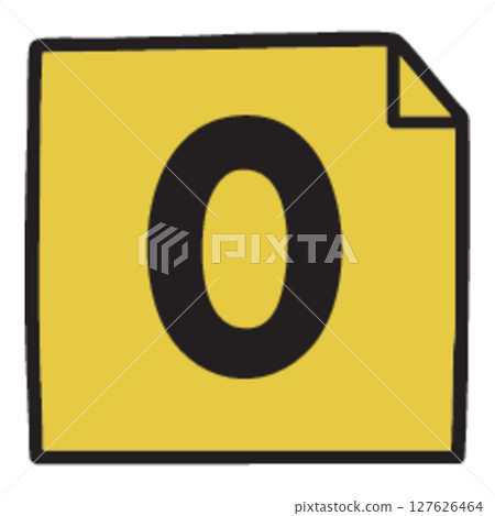 Number 0 on Yellow Sticky Note Number 0 on Yellow Sticky Note 127626464