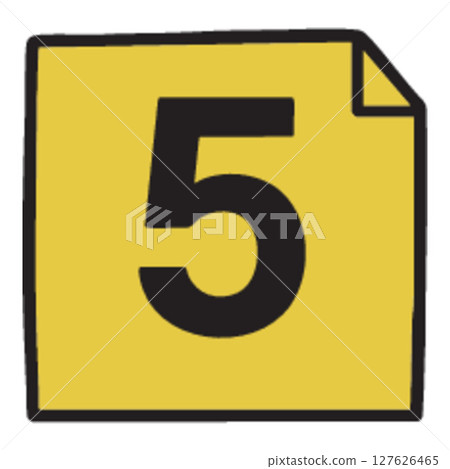Number 5 on Yellow Sticky Note 127626465