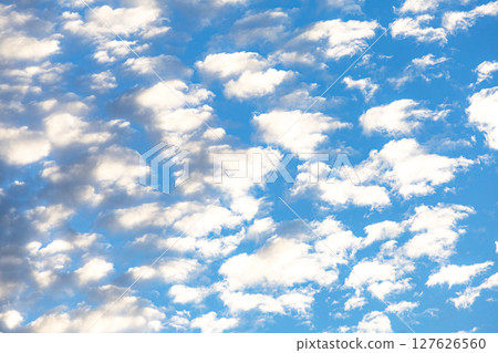 晴朗的傍晚天空出現羊雲 127626560