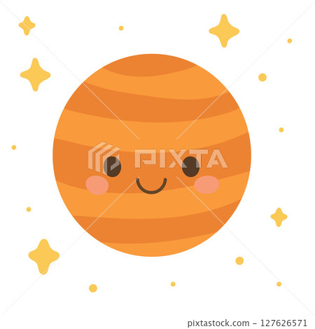 Smiling red Mars with crater details and orbiting glow, great for science classroom posters, fun space infographics, or astronomy-themed kids activities Smiling red Mars with crater details and orbiting glow, great for science classroom posters, fun space infographics, or astronomy-themed kids activities 127626571