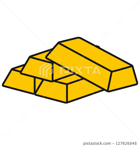 Stack of Gold bar, ingot icon 127626848