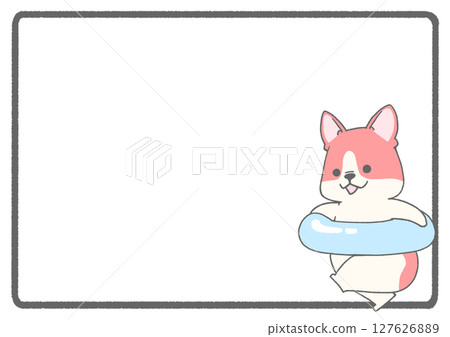 一隻法國鬥牛犬和一輛花車奔跑的框架背景（雜色，紅色） 127626889