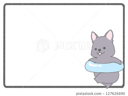 Frame background of a French bulldog running with a float (black) Frame background of a French bulldog running with a float (black) 127626890