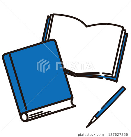 書籍和筆記本的簡單插圖素材 127627266