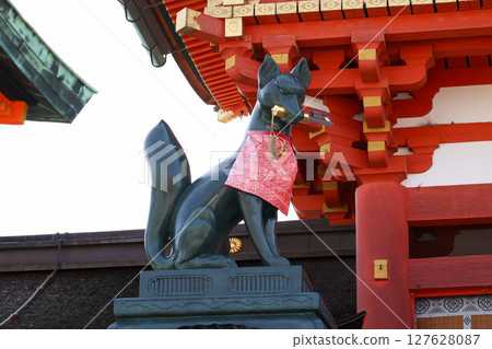 京都伏見稻荷的狐狸 京都伏見稻荷的狐狸 127628087