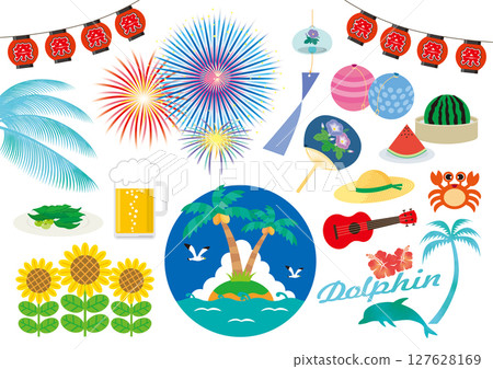 Summer illustration set 2025 127628169