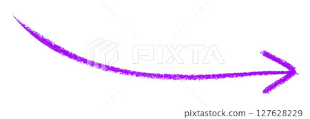Purple arrow symbol colored pencil isolated on transparent background 127628229