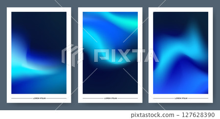 Aurora gradient background set Aurora gradient background set 127628390