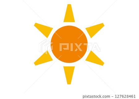 簡單易用的橙色太陽圖標 簡單易用的橙色太陽圖標 127628461
