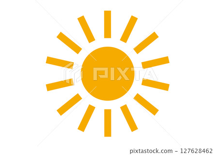 Simple and easy to use orange sun icon Simple and easy to use orange sun icon 127628462