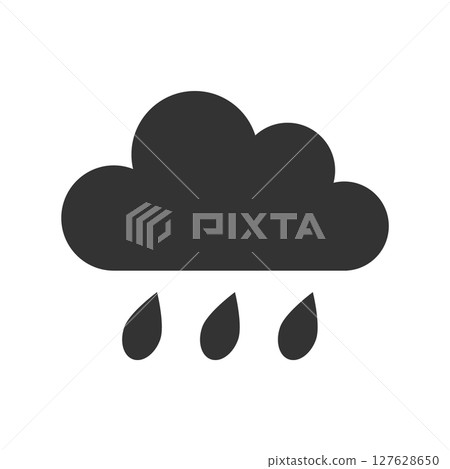Flat design rain illustration with clouds and drops 127628650