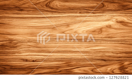 Seamless background with wood texture in warm brown tones, with natural grain patterns, free space for text, wallpaper format 127628821