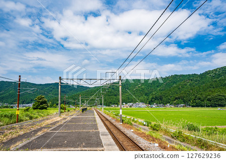 View from the platform at Yogo Station on the Hokuriku Main Line, Yogo Town, Nagahama City, Shiga Prefecture 127629236