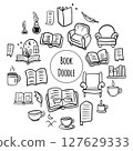 Doodle book collection. Educational illustration, books set icon. . Reading books concept. 127629333
