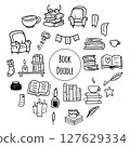 Doodle book collection. Educational illustration, books set icon. . Reading books concept. 127629334