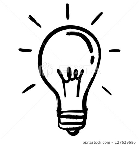 Doodle sketch style of Hand drawn light bulb icon vector illustration for concept design. Doodle sketch style of Hand drawn light bulb icon vector illustration for concept design. 127629686
