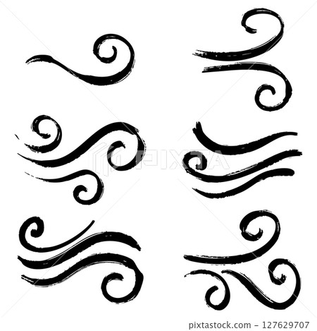 Doodle sketch style of wind gust cartoon hand drawn illustration for concept design. Doodle sketch style of wind gust cartoon hand drawn illustration for concept design. 127629707