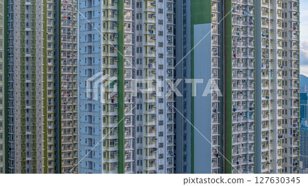 June 8 2025 Building Cluster Against a Bright Sky in Urban Setting 127630345