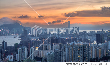 June 8 2025 Urban Skyline Illuminated During Twilight Featuring Skyscraper 127630381