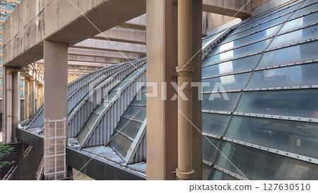 June 1 2025 Modern Architectural Structure With Glass and Steel Framework 127630510