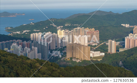 June 8 2022 Scenic Cityscape with Towering Skyscrapers and Coastal Horizon June 8 2022 Scenic Cityscape with Towering Skyscrapers and Coastal Horizon 127630536
