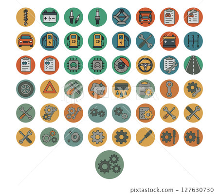Car Service And Maintenance Icons Set For Auto Repair And Diagnostics 127630730