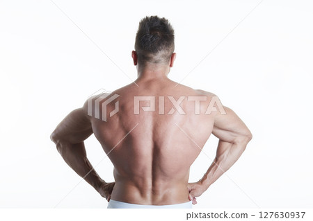 male model - fitness addicted shot in studio background male model - fitness addicted shot in studio background 127630937