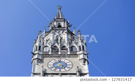 Bavaria - Marienplatz. The clock on the town hall. June 12, 2025 Munich, Germany Bavaria - Marienplatz. The clock on the town hall. June 12, 2025 Munich, Germany 127631417
