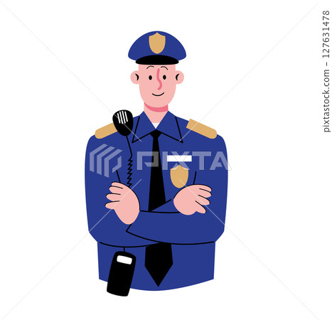 Police Officer with Arms Crossed 127631478