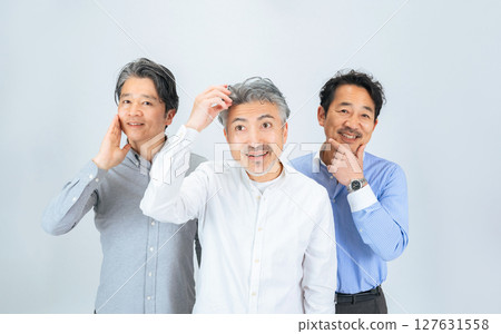 Beauty image of middle-aged male group Beauty image of middle-aged male group 127631558