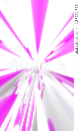 Abstract white and magenta burst of light with fluid motion, resembling a stylized energy explosion or warp 127631738